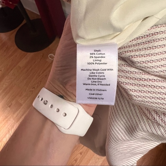 Talbots: NWT Red, Cream and Black Textured Horizontal Striped Dress Size 10 - Picture 11 of 13